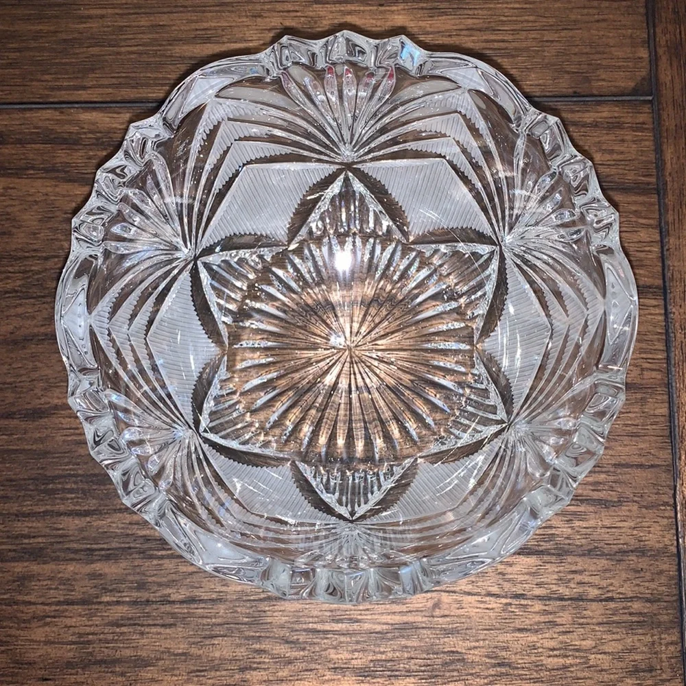 Great Hostess Gift Vintage Lead Crystal Snack Serving Bowl - USSR?